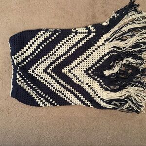 Chevron Patterned Maxi Skirt - Black and White
